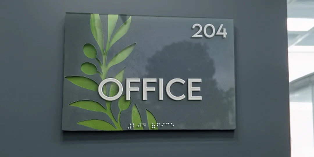 custom acrylic wayfinding sign